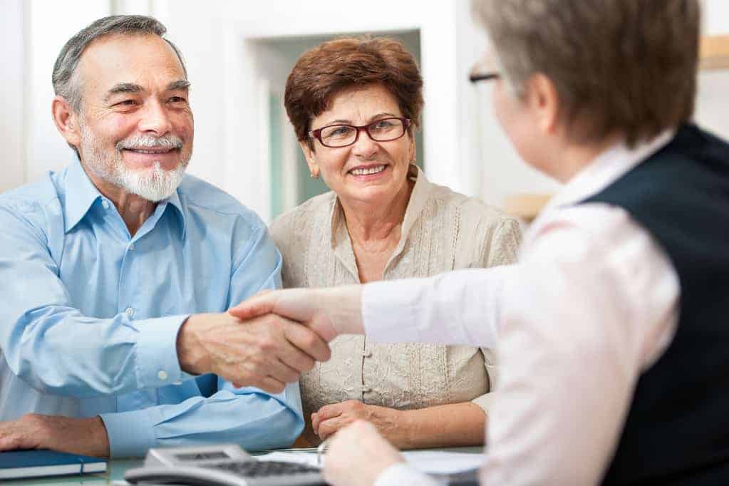 Old Couples Handshaking